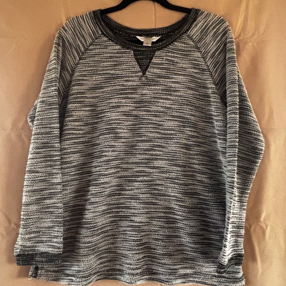 Christopher & Banks large black and white long sleeve top